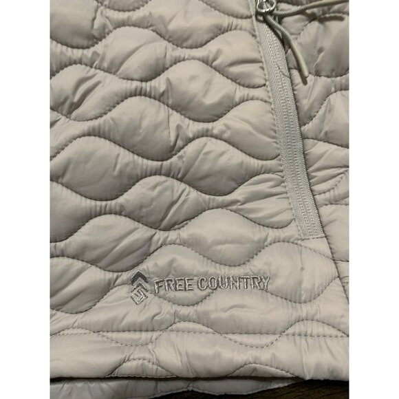 Free Country Ladies Small Silver Chip Quilted Vest Recycled Polyester Eco-Friend - Picture 3 of 5